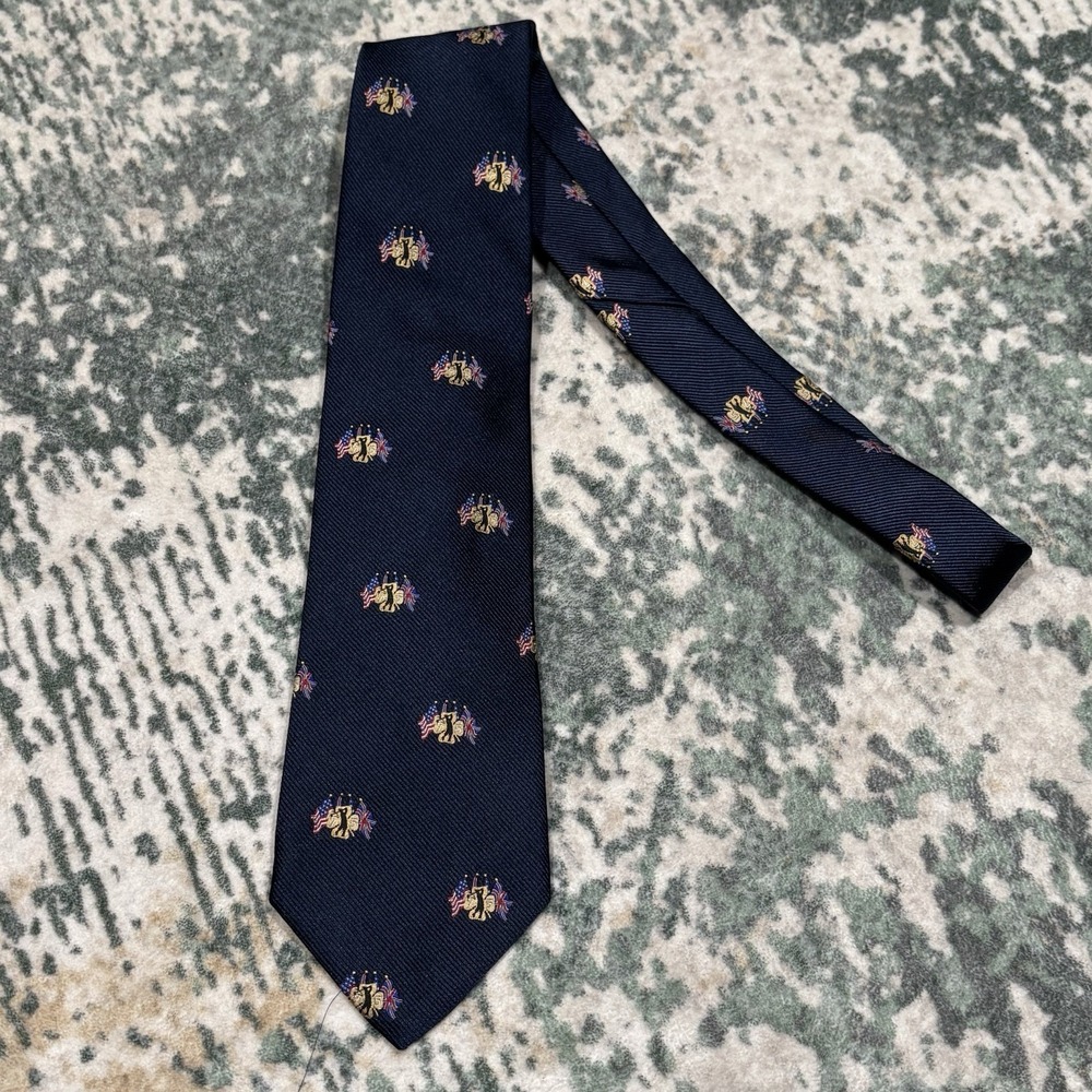 Vintage Bobby Jones Ryder Cup Necktie 100% Silk Made In‎ USA Woven Italy